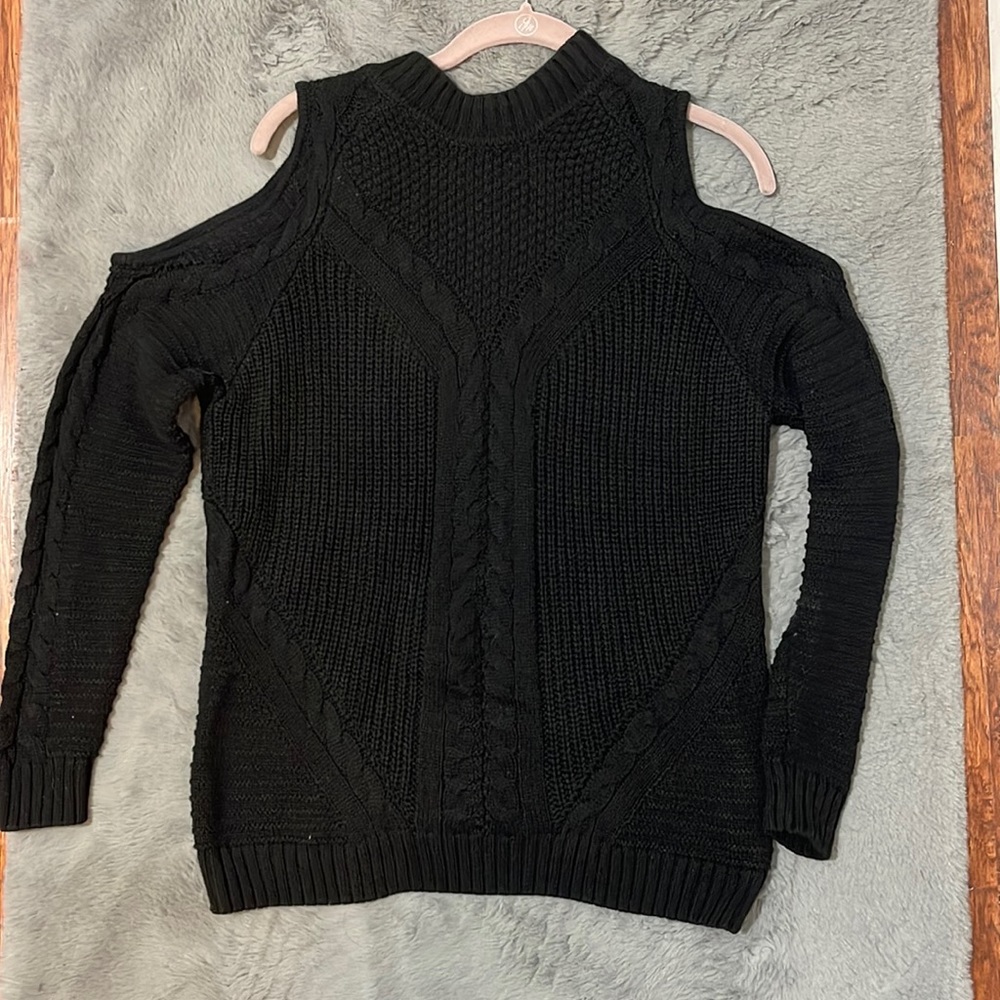 Women’s black cold shoulder sweater